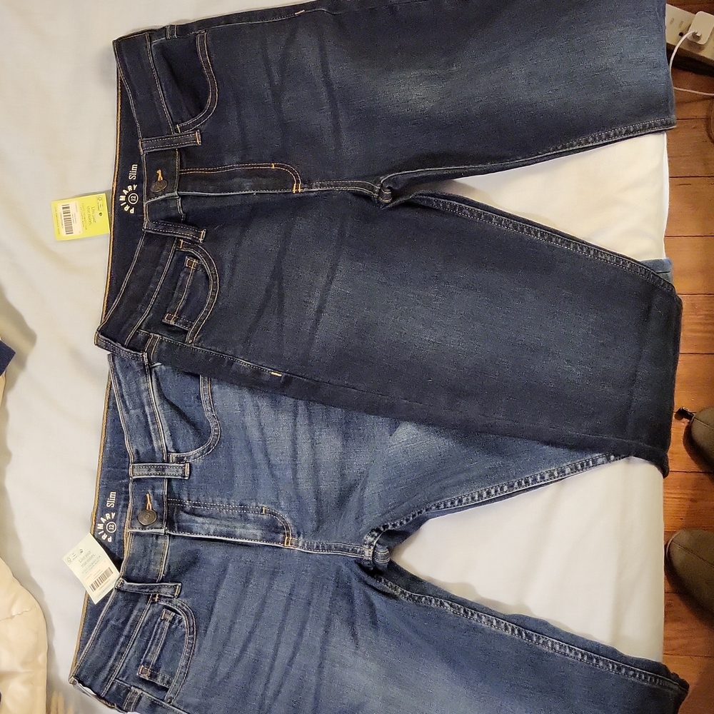 Primary Two Pairs of Slim Jeans in Medium & Dark Washes NWT